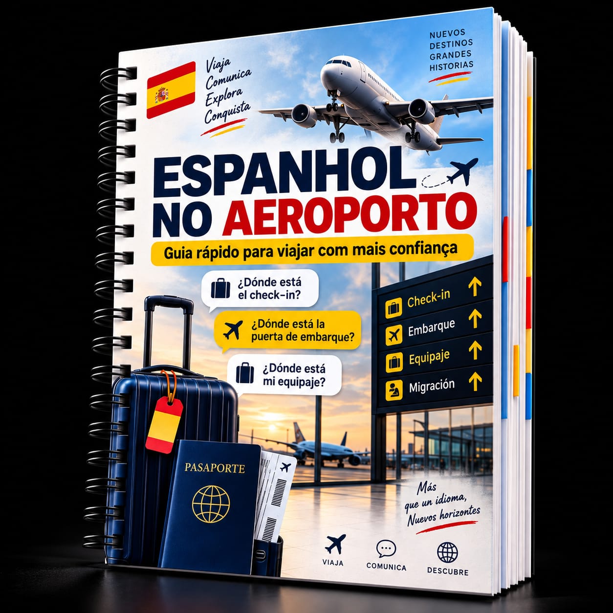 Capa: Espanhol no Aeroporto — Guia Rápido